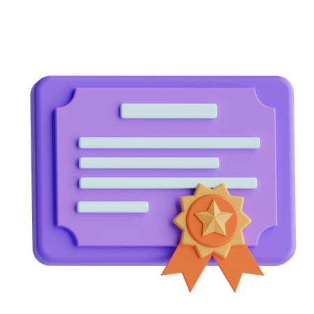 Certificate  3D Icon