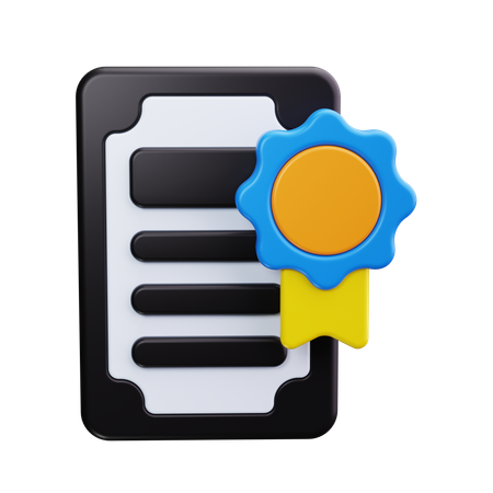 Certificate  3D Icon