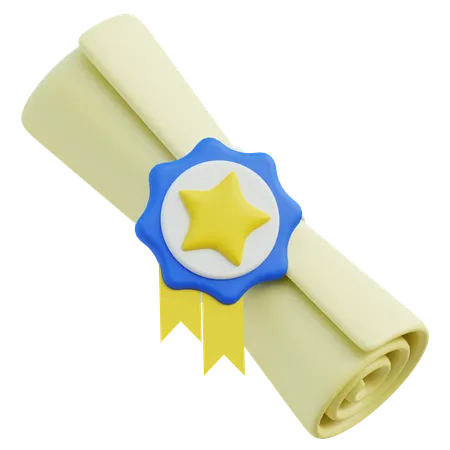 Certificate  3D Icon