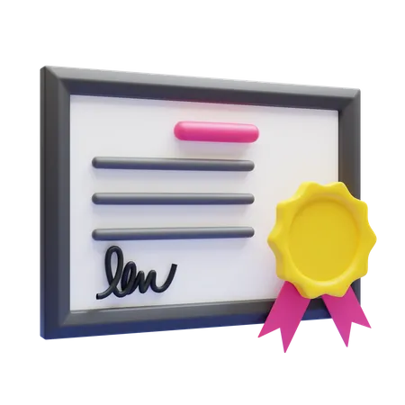 Certificate  3D Icon