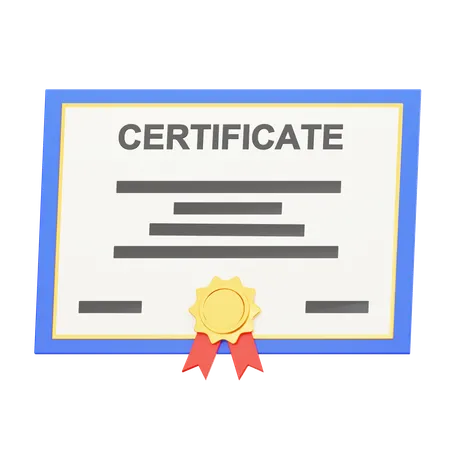 Certificate  3D Icon