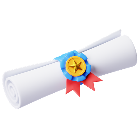 Certificate  3D Icon