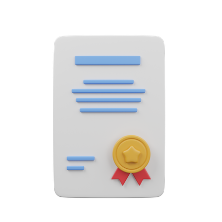 Certificate  3D Icon