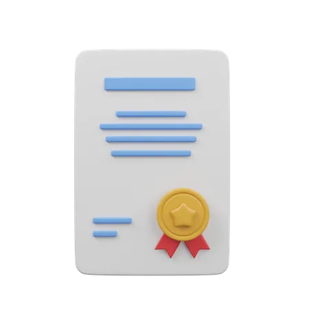 Certificate  3D Icon