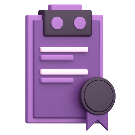 Certificate  3D Icon