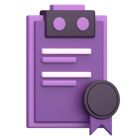 Certificate  3D Icon