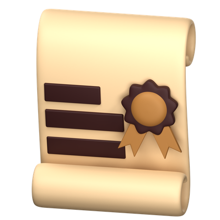 Certificate  3D Icon