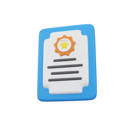 Certificate  3D Icon