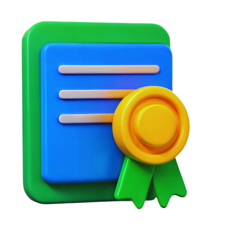 Certificate  3D Icon