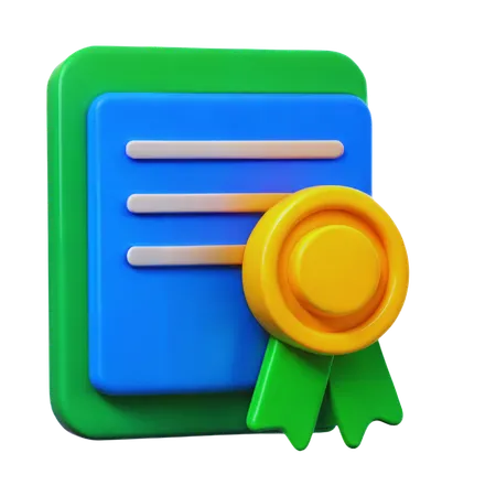 Certificate  3D Icon