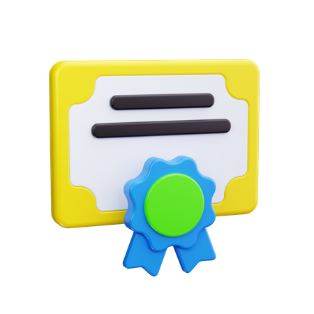 Certificate  3D Icon