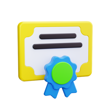 Certificate  3D Icon