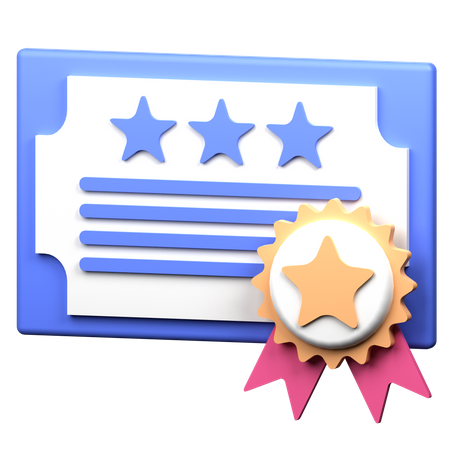 Certificate  3D Icon