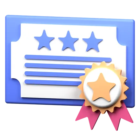 Certificate  3D Icon