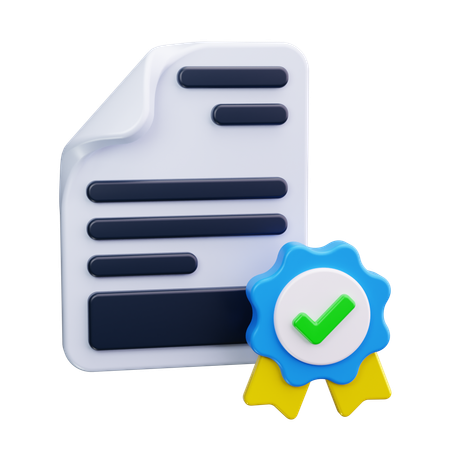 Certificate  3D Icon