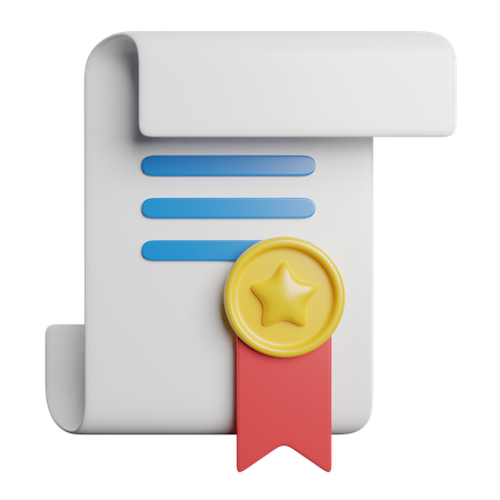 Certificate  3D Icon