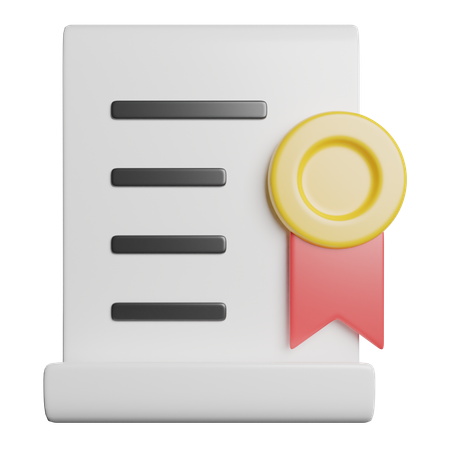 Certificate  3D Icon