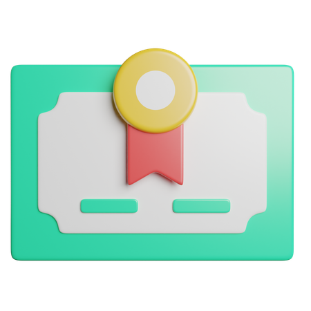 Certificate  3D Icon