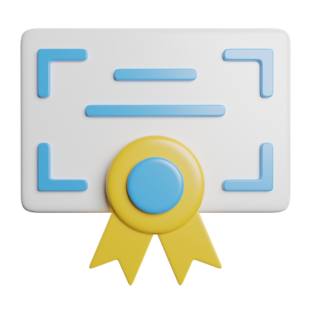 Certificate  3D Icon