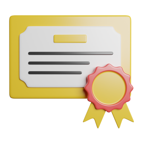 Certificate  3D Icon