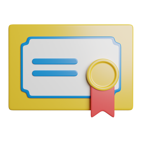 Certificate  3D Icon