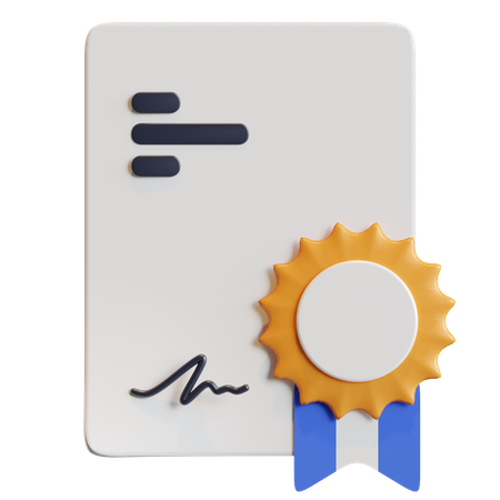 Certificate  3D Icon