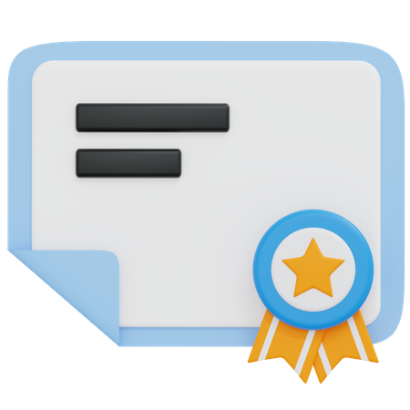 Certificate  3D Icon