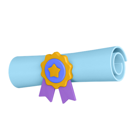 Certificate  3D Icon