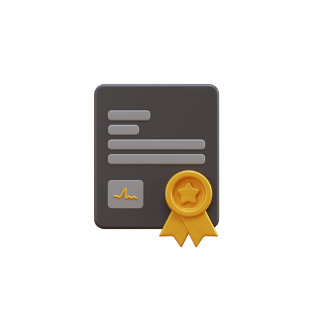 Certificate  3D Icon