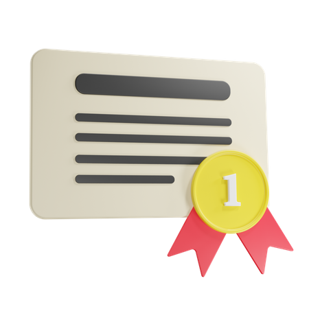 Certificate  3D Icon