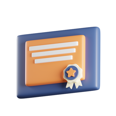 Certificate  3D Icon