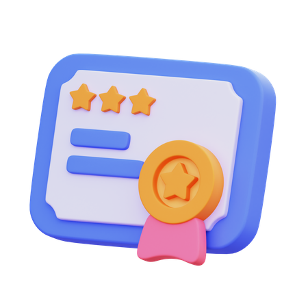 Certificate  3D Icon