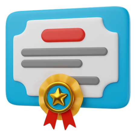 Certificate  3D Icon