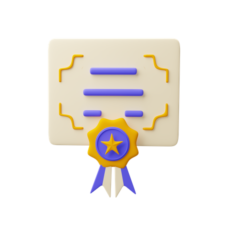 Certificate  3D Icon