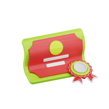 Certificate  3D Icon
