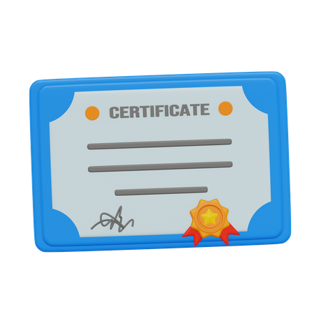 Certificate  3D Icon