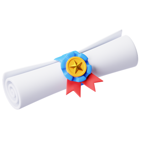 Certificate  3D Icon