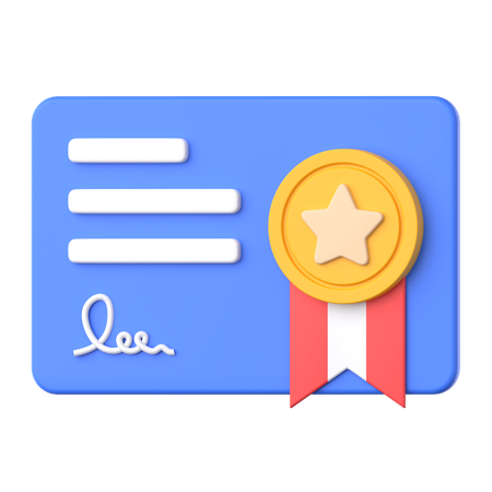 Certificate  3D Icon