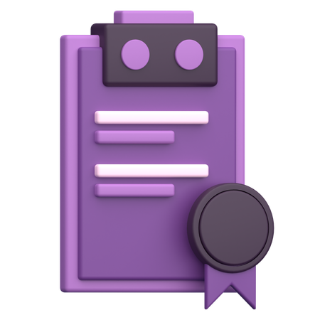 Certificate  3D Icon