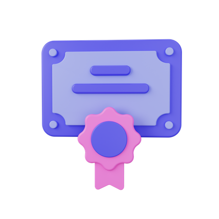 Certificate  3D Icon