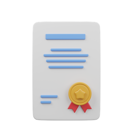 Certificate  3D Icon