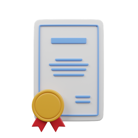 Certificate  3D Icon