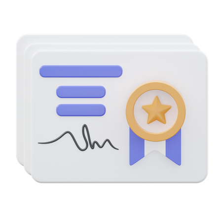 Certificate  3D Icon