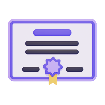 Certificate  3D Icon