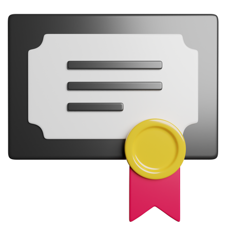 Certificate  3D Icon