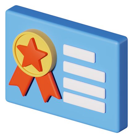 Certificate  3D Illustration