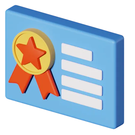 Certificate  3D Illustration