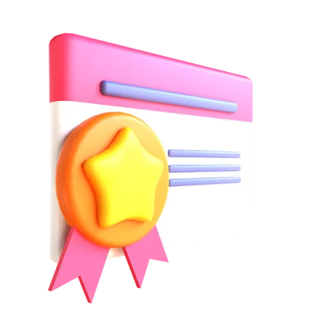 Certificate  3D Illustration