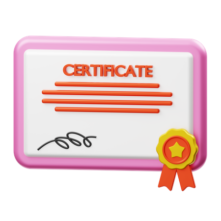 Certificate  3D Illustration