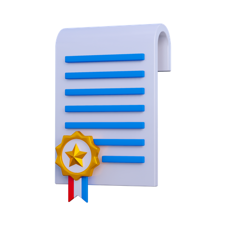 Certificate  3D Illustration